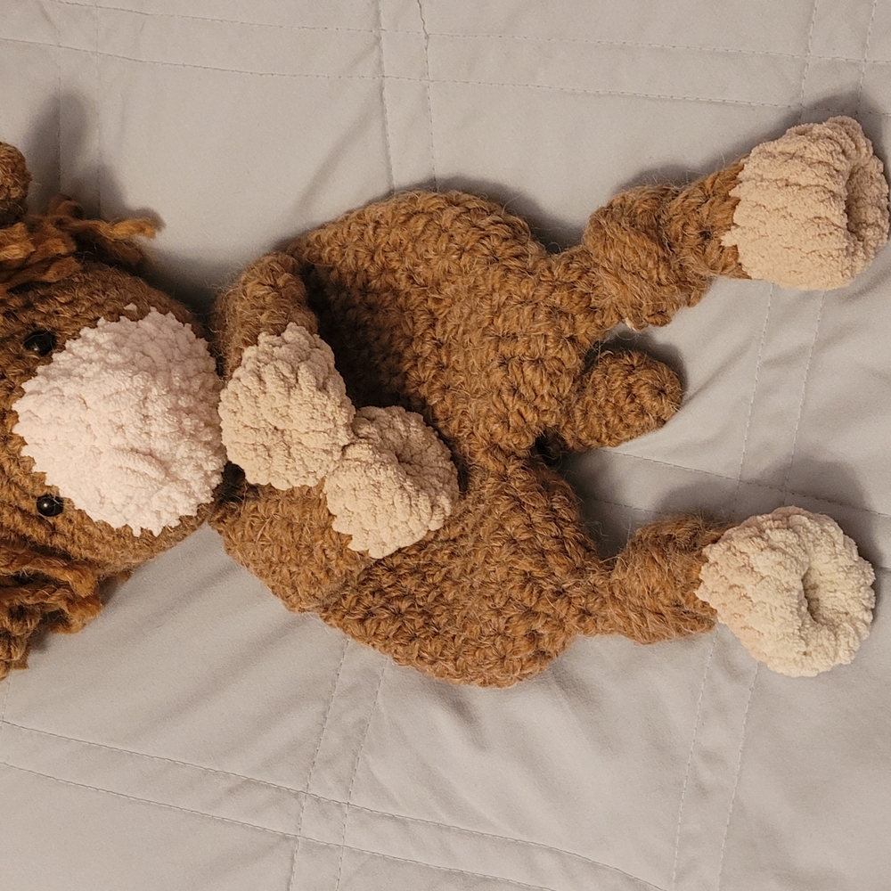 Handmade Brown and Cream Crochet Plush Toy